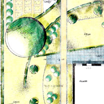 tuinarchitect tuinplan tuintekening in kleur